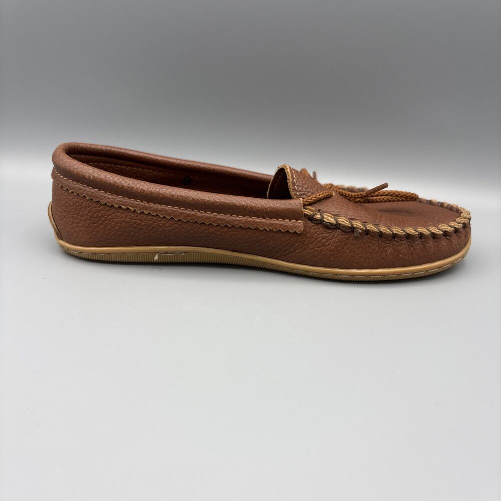 Footskins Driving Moccasins Womens Size 9 Brown Leather Loafers Rubber Sole Shoe - Picture 5 of 10